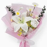 YSHomy Crochet Big Lily Flower Bouquet-Pink